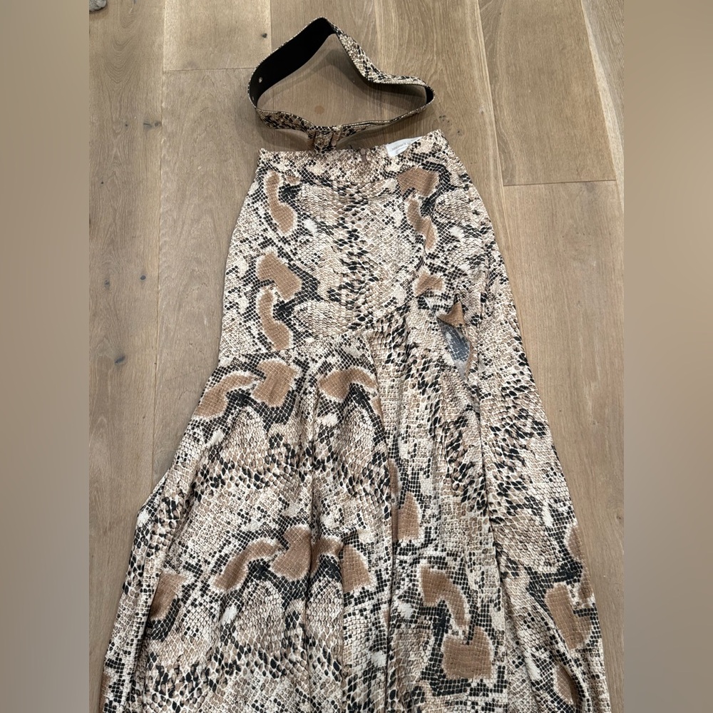 Elegant Snake Print Maxi Skirt
